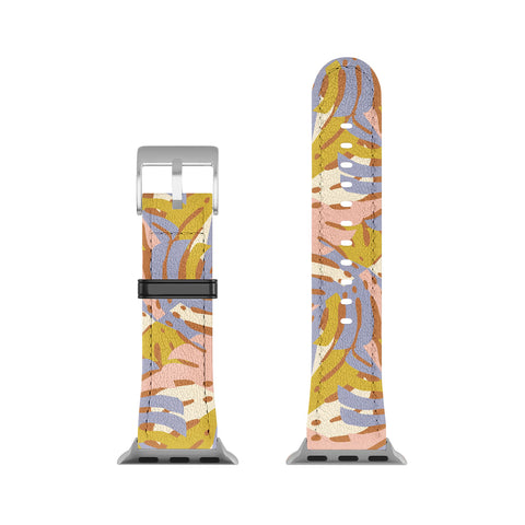 Lathe & Quill Color Block Monstera Pink Apple Watch Band