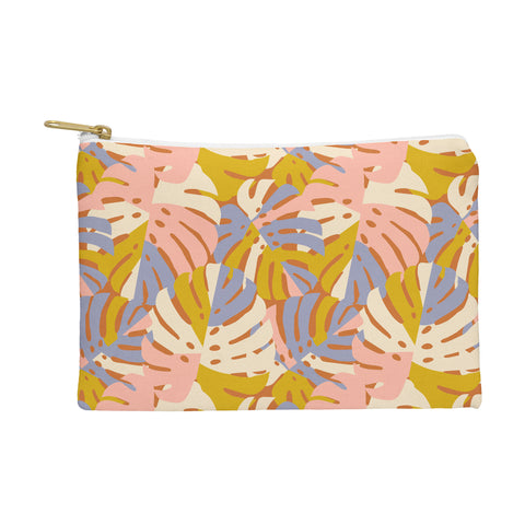 Lathe & Quill Color Block Monstera Pink Pouch