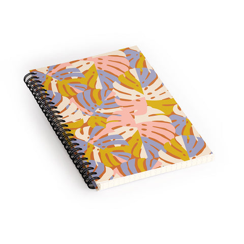 Lathe & Quill Color Block Monstera Pink Spiral Notebook