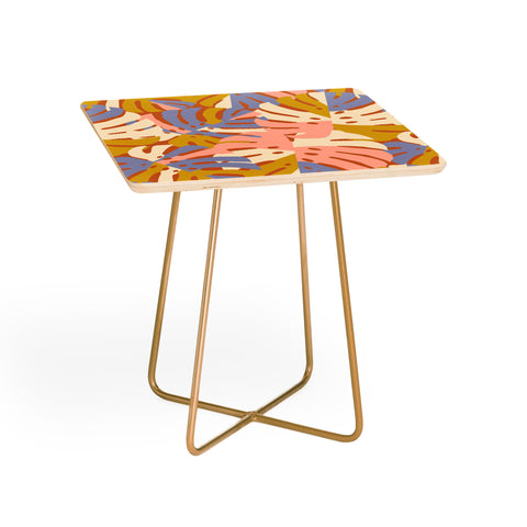 Lathe & Quill Color Block Monstera Pink Side Table