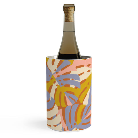 Lathe & Quill Color Block Monstera Pink Wine Chiller