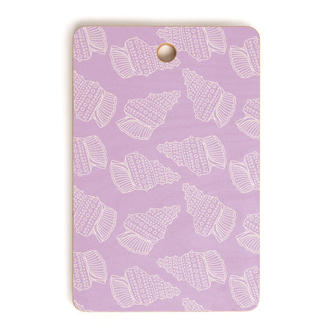 Lathe & Quill Conch Shell on Lavender Cutting Board Rectangle