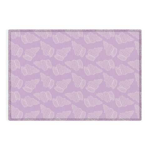 Lathe & Quill Conch Shell on Lavender Outdoor Rug