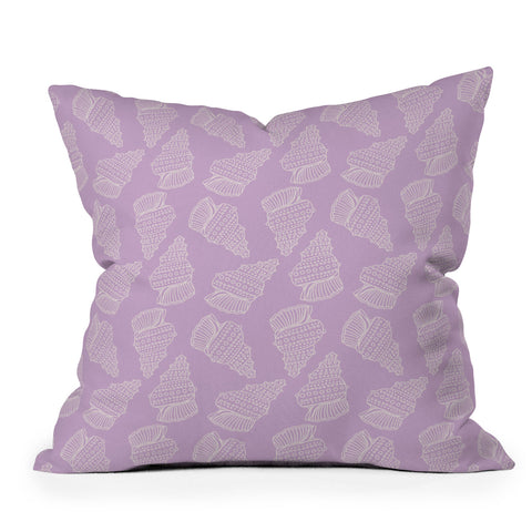 Lathe & Quill Conch Shell on Lavender Throw Pillow