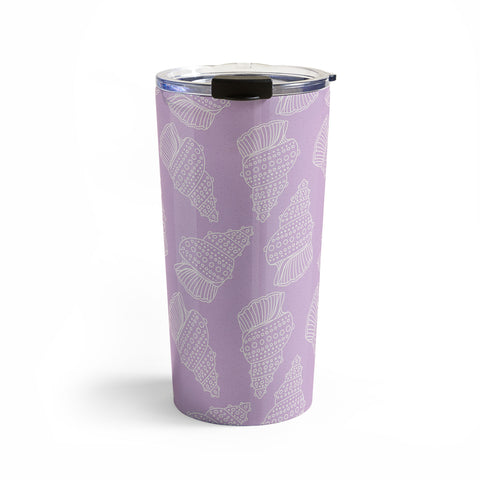 Lathe & Quill Conch Shell on Lavender Travel Mug