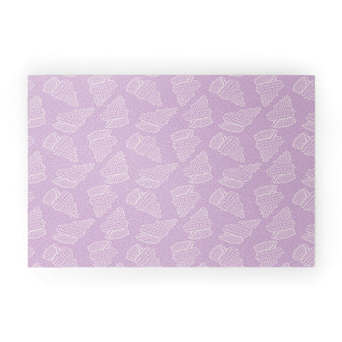 Lathe & Quill Conch Shell on Lavender Welcome Mat