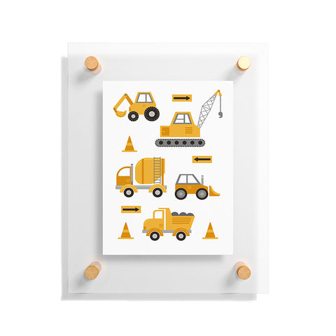 Lathe & Quill Construction Trucks Floating Acrylic Print