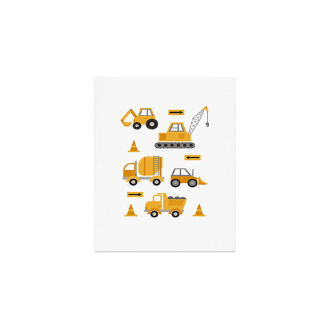 Lathe & Quill Construction Trucks Art Print