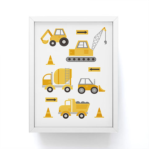 Lathe & Quill Construction Trucks Framed Mini Art Print