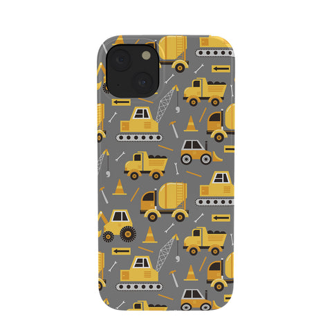 Lathe & Quill Construction Trucks on Gray Phone Case