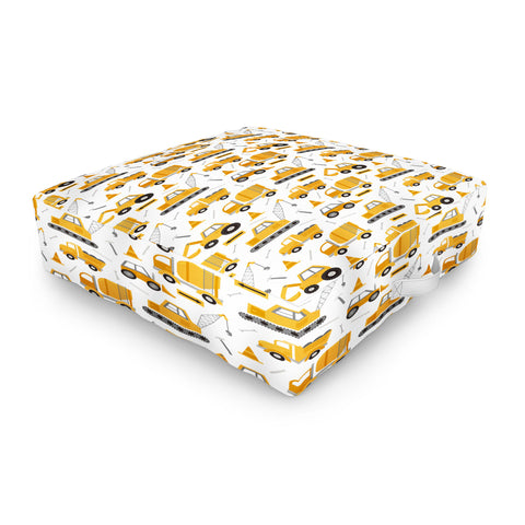 Lathe & Quill Construction Trucks Outdoor Floor Cushion