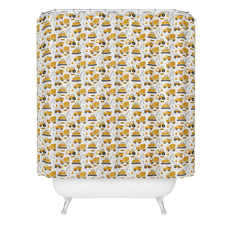 Lathe & Quill Construction Trucks Shower Curtain