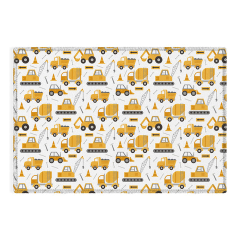 Lathe & Quill Construction Trucks Outdoor Rug
