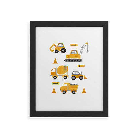 Lathe & Quill Construction Trucks Framed Art Print