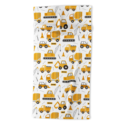 Lathe & Quill Construction Trucks Beach Towel