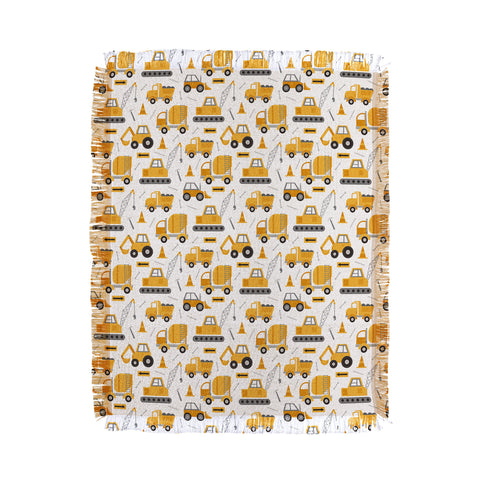 Lathe & Quill Construction Trucks Throw Blanket