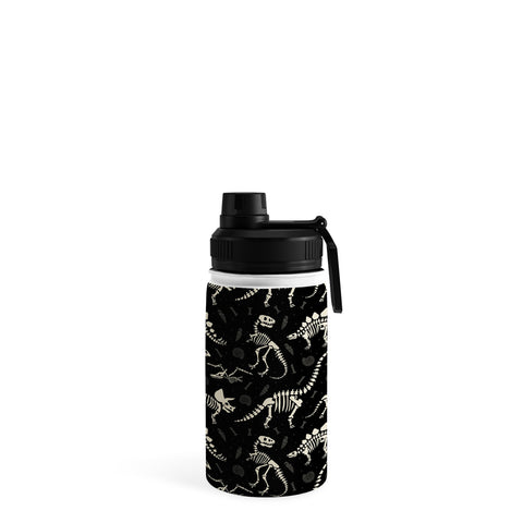 Lathe & Quill Dinosaur Fossils on Black Water Bottle