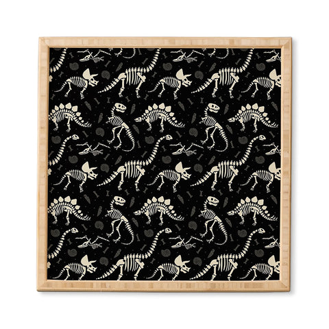 Lathe & Quill Dinosaur Fossils on Black Framed Wall Art