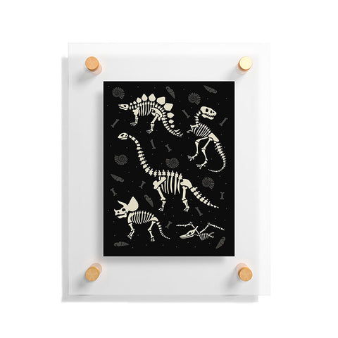 Lathe & Quill Dinosaur Fossils on Black Floating Acrylic Print