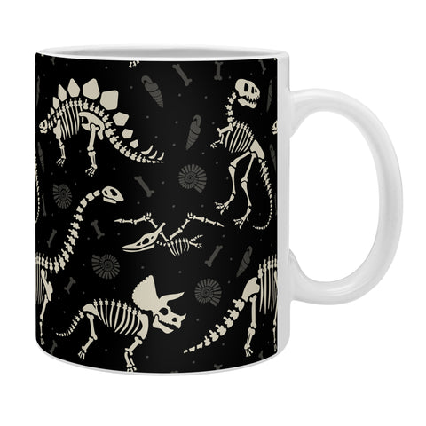 Lathe & Quill Dinosaur Fossils on Black Coffee Mug