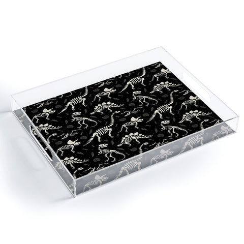 Lathe & Quill Dinosaur Fossils on Black Acrylic Tray