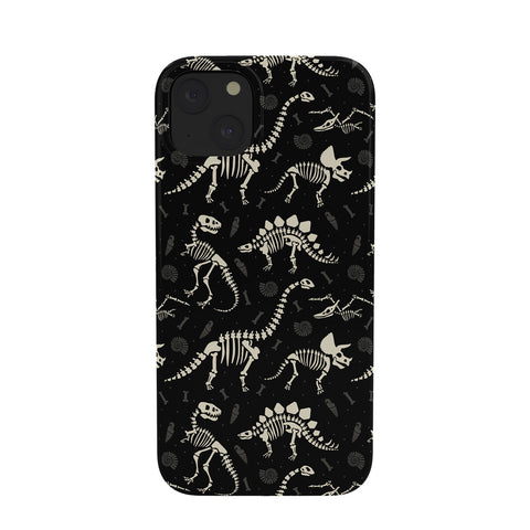 Lathe & Quill Dinosaur Fossils on Black Phone Case