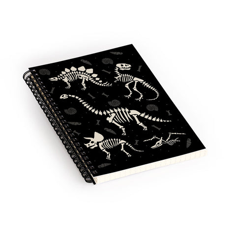 Lathe & Quill Dinosaur Fossils on Black Spiral Notebook