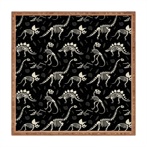 Lathe & Quill Dinosaur Fossils on Black Square Tray
