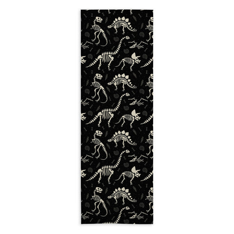 Lathe & Quill Dinosaur Fossils on Black Yoga Towel