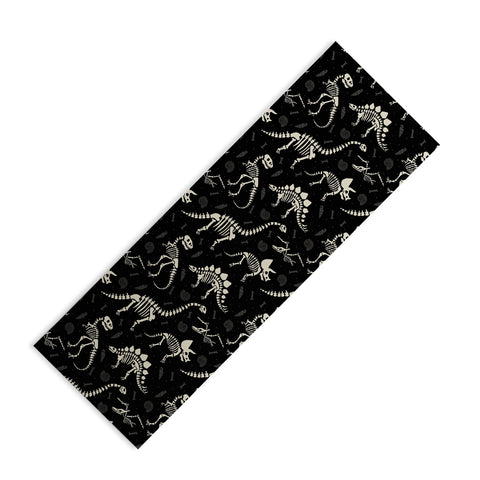 Lathe & Quill Dinosaur Fossils on Black Yoga Mat