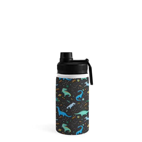 Lathe & Quill Dinosaurs in Space in Blue Water Bottle
