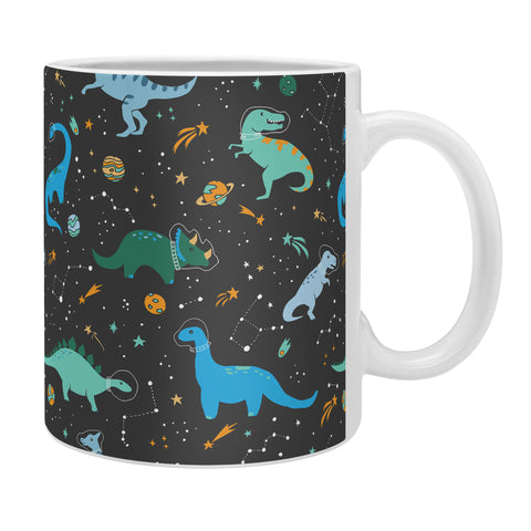 Lathe & Quill Dinosaurs in Space in Blue Coffee Mug