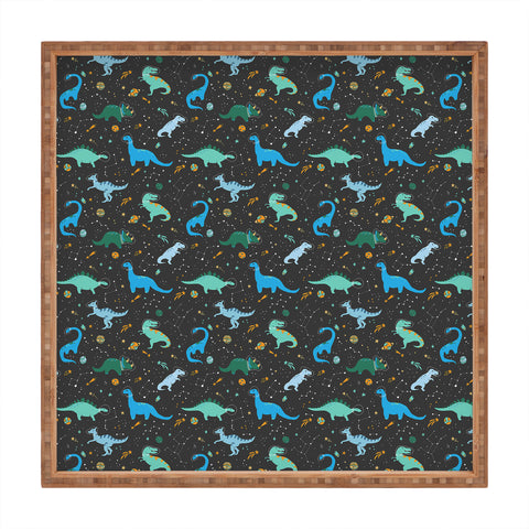 Lathe & Quill Dinosaurs in Space in Blue Square Tray