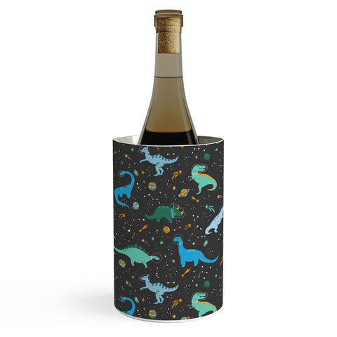 Lathe & Quill Dinosaurs in Space in Blue Wine Chiller