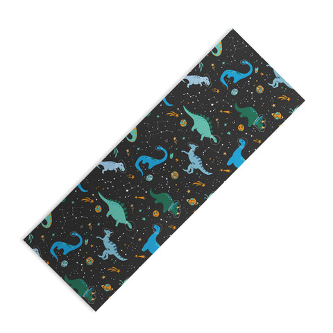 Lathe & Quill Dinosaurs in Space in Blue Yoga Mat