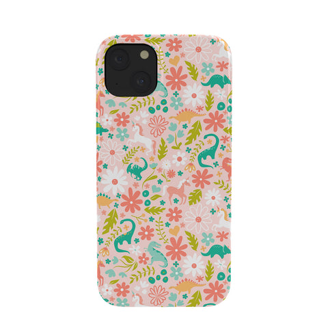 Lathe & Quill Dinosaurs Unicorns in Pink Teal Phone Case