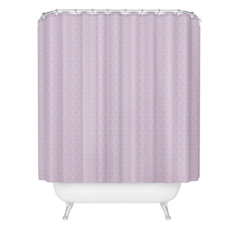 Lathe & Quill Dotted Scallop Wisteria Shower Curtain