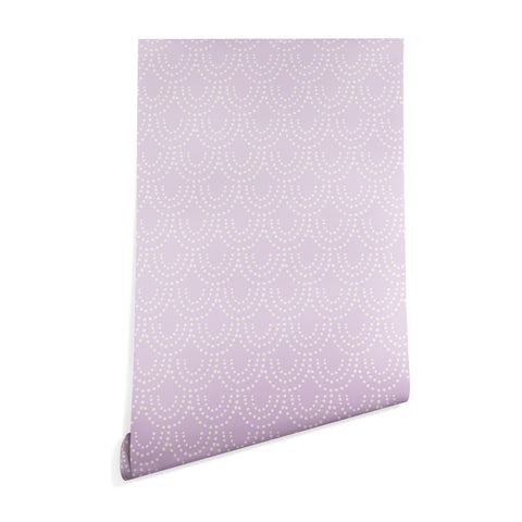 Lathe & Quill Dotted Scallop Wisteria Wallpaper