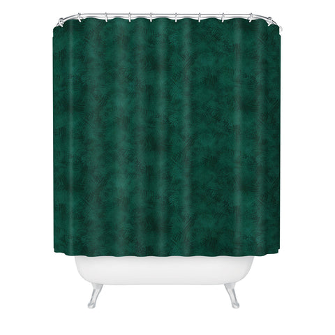 Lathe & Quill Emerald Scraped Texture Shower Curtain