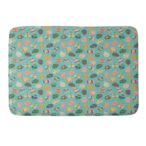 Lathe & Quill Floral Easter Eggs Aqua Memory Foam Bath Mat