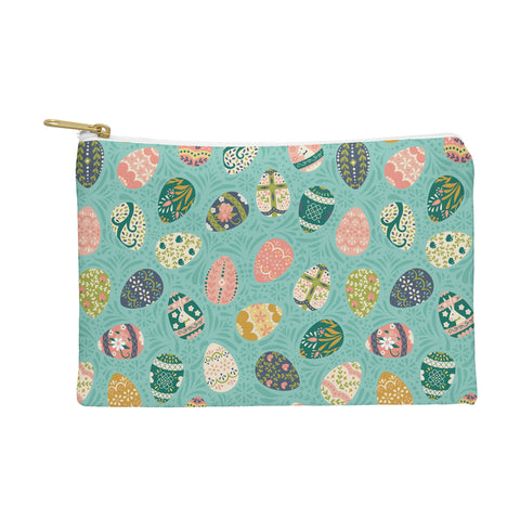 Lathe & Quill Floral Easter Eggs Aqua Pouch