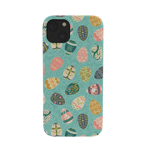 Lathe & Quill Floral Easter Eggs Aqua Phone Case