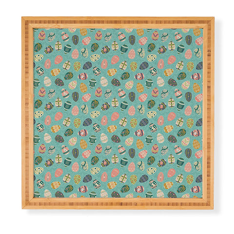 Lathe & Quill Floral Easter Eggs Aqua Framed Wall Art