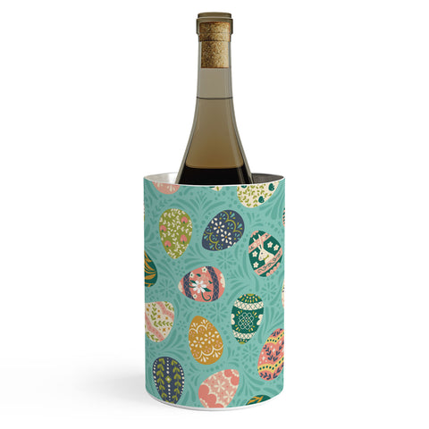 Lathe & Quill Floral Easter Eggs Aqua Wine Chiller