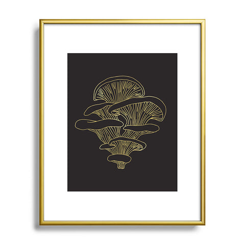 Lathe & Quill Gilded Oyster Mushroom Metal Framed Art Print