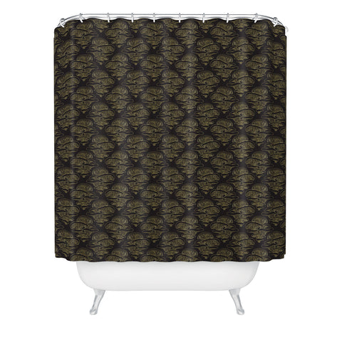 Lathe & Quill Gilded Oyster Mushroom Shower Curtain