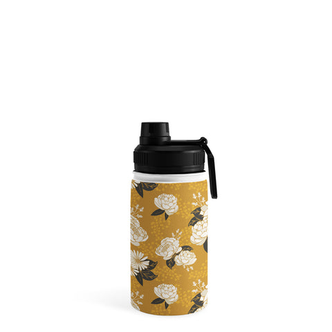 Lathe & Quill Glam Florals Gold Water Bottle