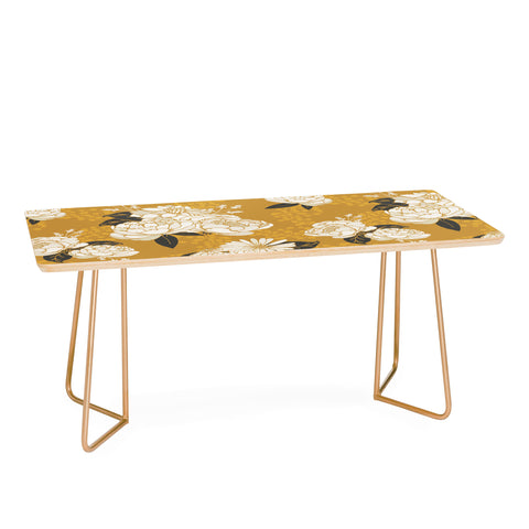 Lathe & Quill Glam Florals Gold Coffee Table