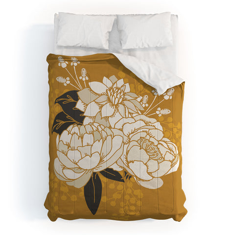 Lathe & Quill Glam Florals Gold Comforter