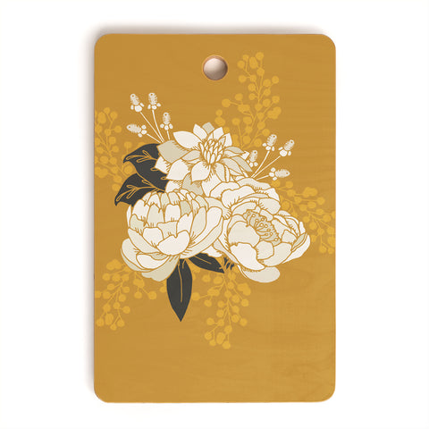 Lathe & Quill Glam Florals Gold Cutting Board Rectangle